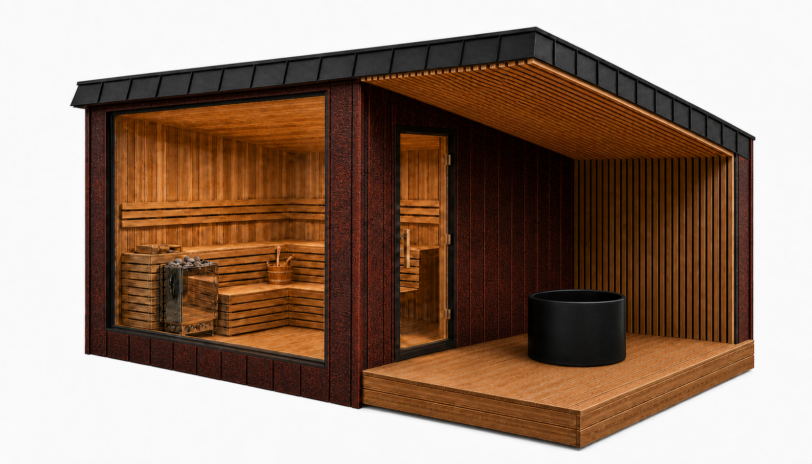 Cedar II w/ Plunge sauna, exterior product view